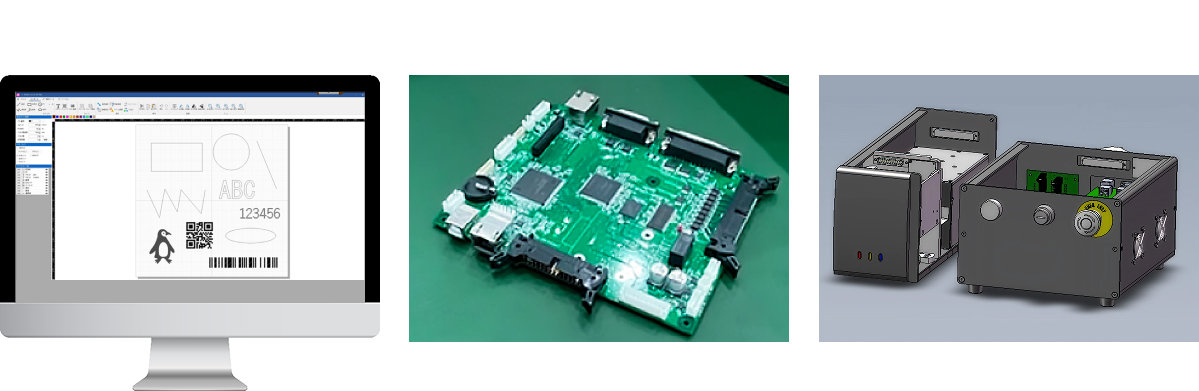 レーザーマーカーの国内オールインワン設計・製造:Mother、制御カード、3D設計