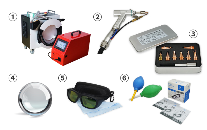 レーザー溶接機に付属するもの