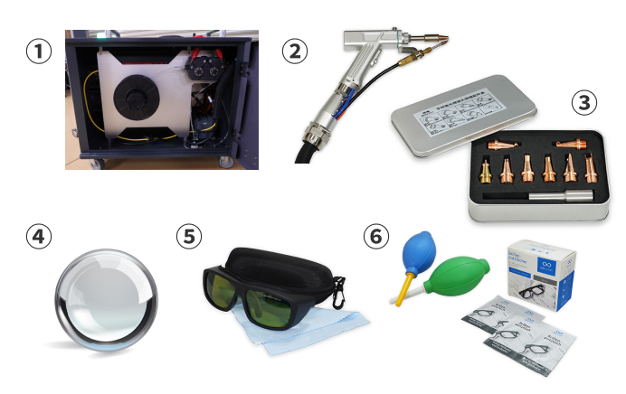 レーザー溶接機に付属するもの